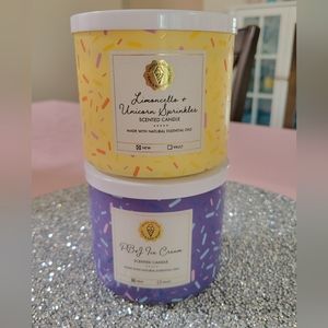 Bath and Body PEANUT BUTTER & JELLY and LIMENCELLO UNICORN SPRINKLES CANDLES